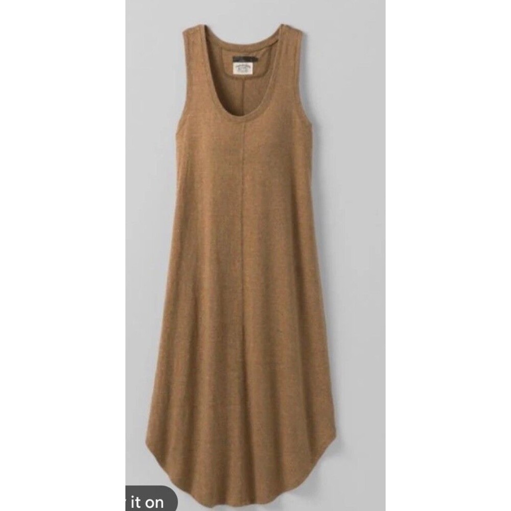 prAna Corrine Tank Dress Stripe Hemp Blend Beach Casual Granola Outdoor Large